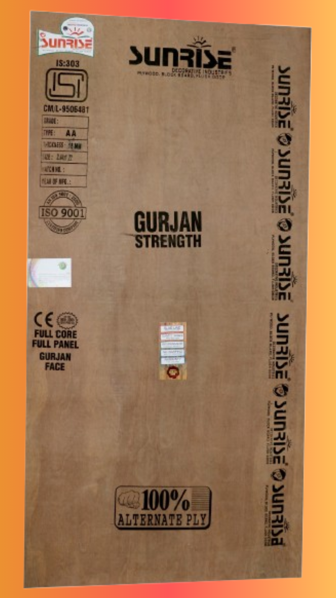 Aditya Plywood premium quality board with smooth finish and wood grain texture