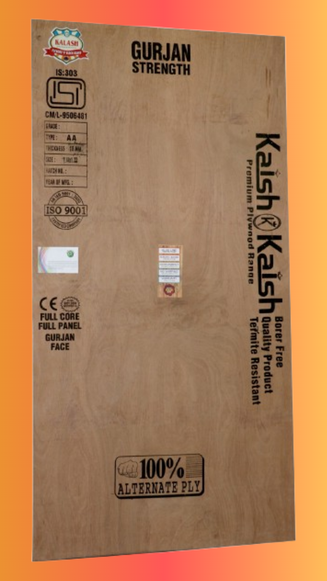 Aditya Plywood premium quality board with smooth finish and wood grain texture